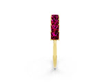 Yellow gold Princess Cut Garnet Channel-Set Eternity Band with Prong Setting_8