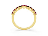 Yellow gold Princess Cut Garnet Channel-Set Eternity Band with Prong Setting_9