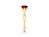 Yellow gold Princess Cut Garnet Solitaire Engagement Ring with Cathedral Setting and Four-Prong Mount_26