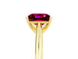 Yellow gold Princess Cut Garnet Solitaire Engagement Ring with Cathedral Setting and Four-Prong Mount_29