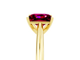 Yellow gold Princess Cut Garnet Solitaire Engagement Ring with Cathedral Setting and Four-Prong Mount_71
