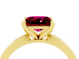 Yellow gold Princess Cut Garnet Solitaire Engagement Ring with Classic Band and Four-Prong Setting_28