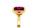 Yellow gold Princess Cut Garnet Solitaire Engagement Ring with Classic Band and Four-Prong Setting_29