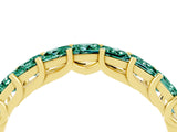 Yellow gold Princess Cut Green Sapphire Channel-Set Eternity Band with Prong Setting_10