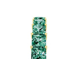 Yellow gold Princess Cut Green Sapphire Channel-Set Eternity Band with Prong Setting_11