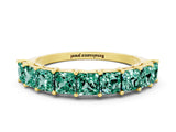 Yellow gold Princess Cut Green Sapphire Channel-Set Eternity Band with Prong Setting_6