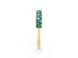 Yellow gold Princess Cut Green Sapphire Channel-Set Eternity Band with Prong Setting_8