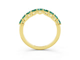 Yellow gold Princess Cut Green Sapphire Channel-Set Eternity Band with Prong Setting_9