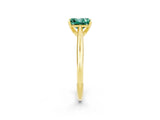 Yellow gold Princess Cut Green Sapphire Solitaire Engagement Ring with Cathedral Setting and Four-Prong Mount_20