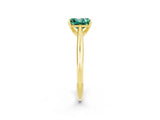 Yellow gold Princess Cut Green Sapphire Solitaire Engagement Ring with Cathedral Setting and Four-Prong Mount_26