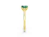 Yellow gold Princess Cut Green Sapphire Solitaire Engagement Ring with Cathedral Setting and Four-Prong Mount_68