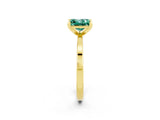 Yellow gold Princess Cut Green Sapphire Solitaire Engagement Ring with Classic Band and Four-Prong Setting_26