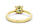 Yellow gold Princess Cut Green Sapphire Solitaire Ring with Flower Prong Setting and Classic Band_12