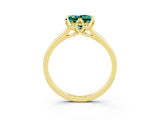 Yellow gold Princess Cut Green Sapphire Solitaire Ring with Flower Prong Setting and Classic Band_39