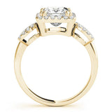 Yellow gold Princess Cut Halo Diamond Infinity Band with Four-Prong Setting 2