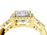 Yellow gold Princess Cut Halo Diamond Infinity Band with Four-Prong Setting_10