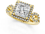 Yellow gold Princess Cut Halo Diamond Infinity Band with Four-Prong Setting_7