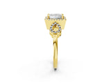 Yellow gold Princess Cut Halo Diamond Infinity Band with Four-Prong Setting_8