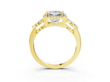 Yellow gold Princess Cut Halo Diamond Infinity Band with Four-Prong Setting_9