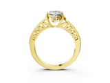 Yellow gold Princess Cut Halo Diamond Ring with Channel Set Band and Four-Prong Setting_29