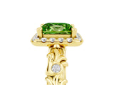 Yellow gold Princess Cut Halo Diamond Solitaire with Filigree Band and Four-Prong Setting_5