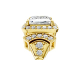 Yellow gold Princess Cut Halo Diamond Split Shank Engagement Ring with Four-Prong Setting_18