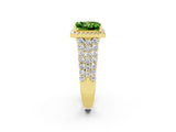 Yellow gold Princess Cut Halo Pavé Diamond Engagement Ring with Split Shank and Four-Prong Setting_2