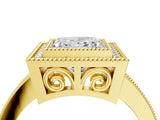 Yellow gold Princess Cut Halo Pavé Diamond Ring_10