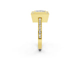 Yellow gold Princess Cut Halo Pavé Diamond Ring_8