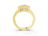 Yellow gold Princess Cut Halo Pavé Diamond Ring_9