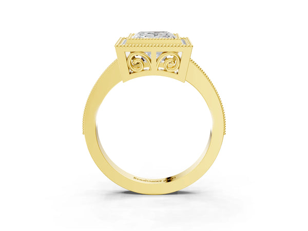 Yellow gold Pear Cut Cut Halo Pavé Diamond Ring