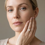 Yellow gold Princess Cut Halo Pavé Solitaire Ring with Milgrain Band_7