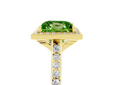 Yellow gold Princess Cut Halo Round Diamond Pavé Band with Four-Prong Setting_5