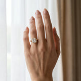 Yellow gold Princess Cut Halo Solitaire Engagement Ring with Square Band and Four-Prong Setting_12