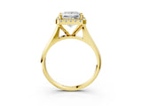 Yellow gold Princess Cut Halo Solitaire Engagement Ring with Square Band and Four-Prong Setting_77