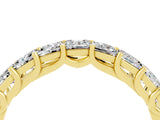 Yellow gold Princess Cut Moissanite Channel-Set Eternity Band with Prong Setting_10