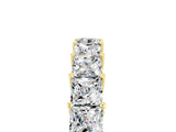 Yellow gold Princess Cut Moissanite Channel-Set Eternity Band with Prong Setting_11
