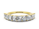 Yellow gold Princess Cut Moissanite Channel-Set Eternity Band with Prong Setting_6
