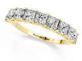 Yellow gold Princess Cut Moissanite Channel-Set Eternity Band with Prong Setting_7