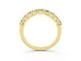 Yellow gold Princess Cut Moissanite Channel-Set Eternity Band with Prong Setting_9