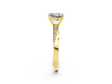 Yellow gold Princess Cut Moissanite Engagement Ring with Side Stone Accents and Four-Prong Setting_62