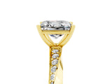 Yellow gold Princess Cut Moissanite Engagement Ring with Side Stone Accents and Four-Prong Setting_65