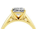 Yellow gold Princess Cut Moissanite Solitaire Engagement Ring with Cathedral Setting and Four-Prong Mount_28
