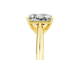 Yellow gold Princess Cut Moissanite Solitaire Engagement Ring with Cathedral Setting and Four-Prong Mount_29