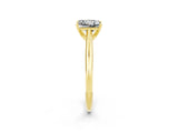 Yellow gold Princess Cut Moissanite Solitaire Engagement Ring with Cathedral Setting and Four-Prong Mount_86