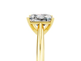 Yellow gold Princess Cut Moissanite Solitaire Engagement Ring with Cathedral Setting and Four-Prong Mount_89