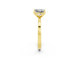 Yellow gold Princess Cut Moissanite Solitaire Engagement Ring with Classic Band and Four-Prong Setting_26