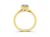 Yellow gold Princess Cut Moissanite Solitaire Engagement Ring with Classic Band and Four-Prong Setting_27