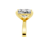 Yellow gold Princess Cut Moissanite Solitaire Engagement Ring with Classic Band and Four-Prong Setting_29