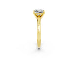 Yellow gold Princess Cut Moissanite Solitaire Engagement Ring with Round Band and Four-Prong Setting_2
